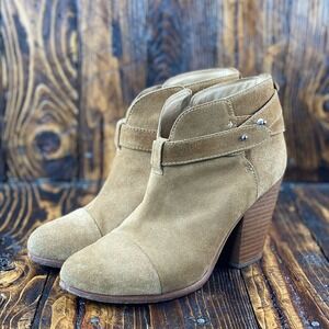Rag & Bone Harrow Camel Suede Ankle Boots Women Size EU 37.5 / US 7.5‎